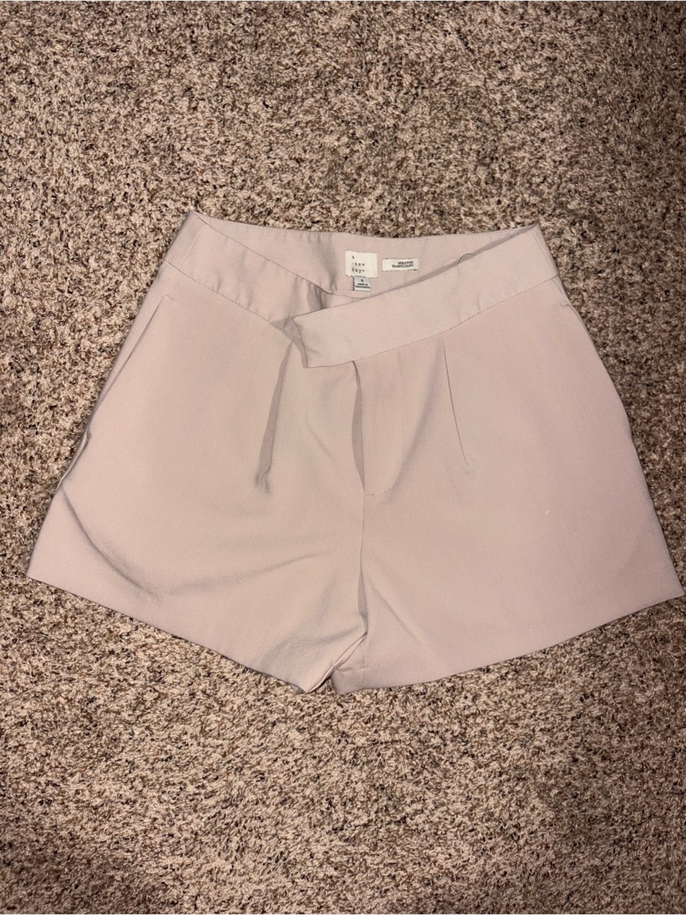 a new day Light Mauve High-Waist Pleated Dress Shorts